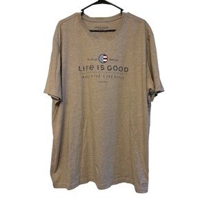 Life is Good Tan Graphic Shirt Size XXL EUC #5986